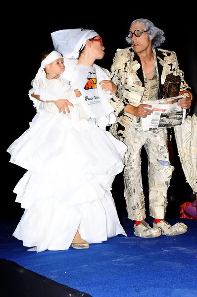 Recycling bags and newspapers