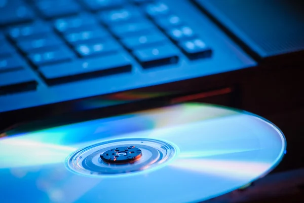 DVD in blue light — Stock Photo, Image