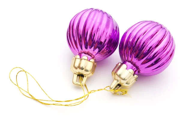 Two purple Christmas decorations — Stock Photo, Image