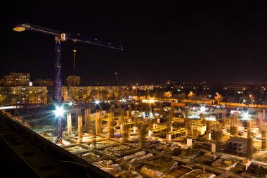 Gece inşaat alanı