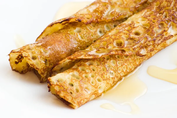 Crêpes mit Honig — Stockfoto