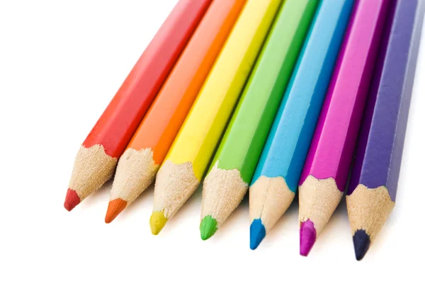 彩虹色的蜡笔 — 图库照片