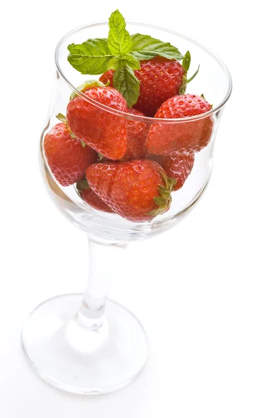 Strawberries in glass — Stock Photo, Image