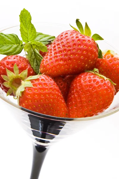 Strawberries on glass — Stock Photo, Image