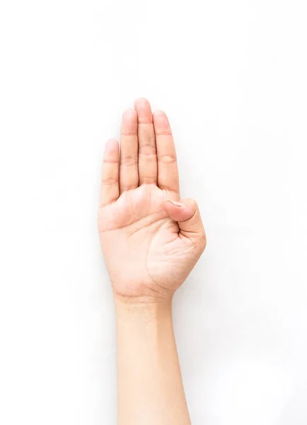 Gesto Mão Mão Levantada Uma Linguagem Sinais Coleção Língua Sinais — Fotografia de Stock