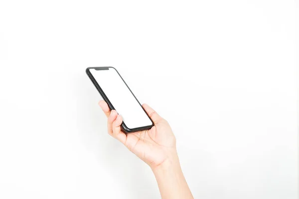 Eine Hand Die Ein Smartphone Hält Als Würde Zum Telefon — Stockfoto