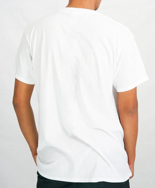 Shirt Attrappe Weißer Farbe Ein Mann Der Ein Shirt Für — Stockfoto