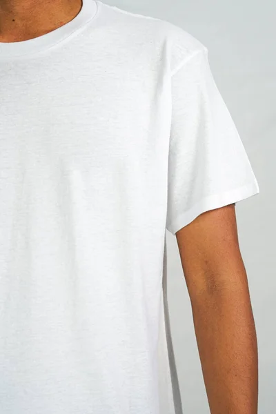Shirt Attrappe Weißer Farbe Ein Mann Der Ein Shirt Für — Stockfoto