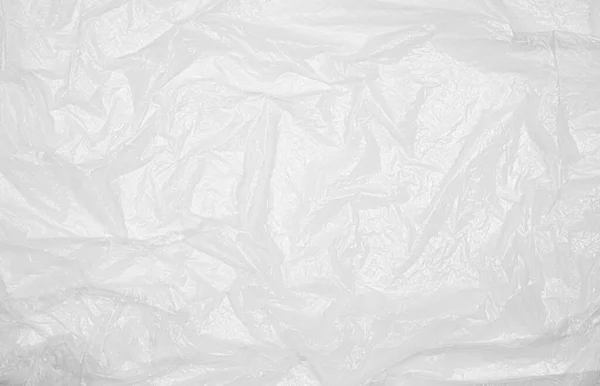 Transparent Wrinkled Plastic Wrap White Background Realistic Plastic Texture Overlay — Stock Photo, Image