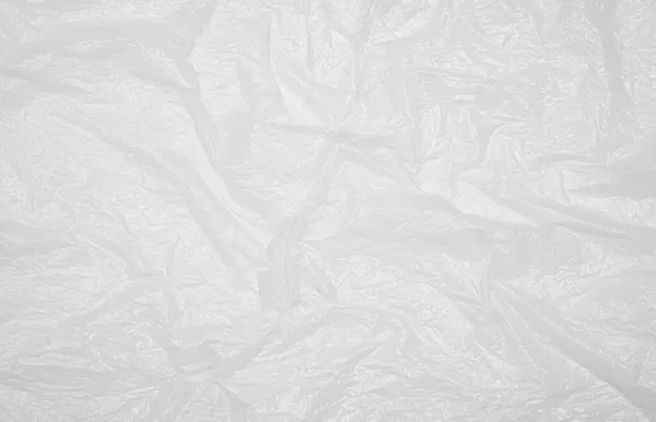 Een Transparante Gerimpelde Plastic Omslag Witte Ondergrond Realistische Plastic Textuur — Stockfoto