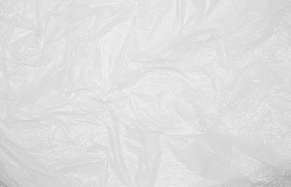 Een Transparante Gerimpelde Plastic Omslag Witte Ondergrond Realistische Plastic Textuur — Stockfoto