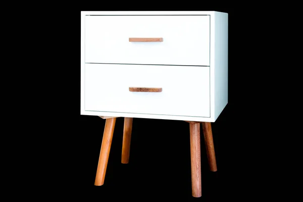 Small White Drawer Cabinet Elegant Furniture Decorating Comfortable Home Minimalist — Stock Photo, Image