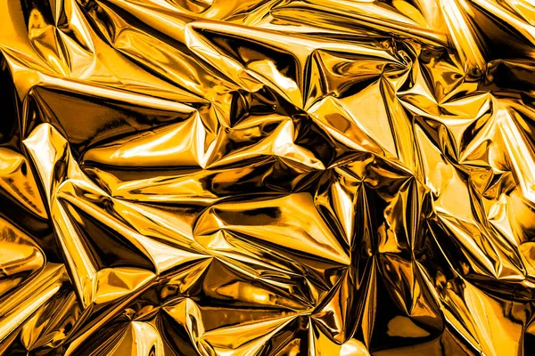 Zerknüllte Gold Abstrakte Textur Hintergrund Glänzend Schimmernde Tapeten Für Luxuriöses — Stockfoto