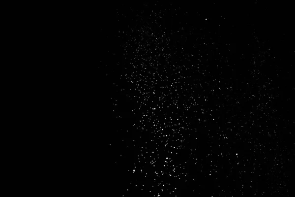 Siyah Zemin Üzerindeki Beyaz Parçacıkların Canlandırılması Bir Kar Yağışını Temsil — Stok fotoğraf