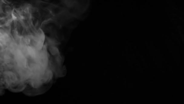 創造的なビデオプレゼンテーションのための煙オーバーレイ映像 黒の背景に煙の動きの効果 ビデオプロジェクトを飾るための浮遊霧のイラスト — ストック動画