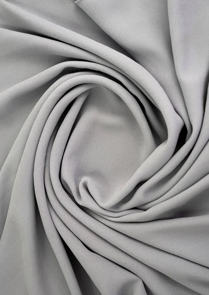 Light Grey Fabric Texture Wavy Textile Rippled Top Point View — Stock Photo, Image