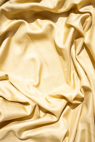 Gold Fabric Texture Wavy Textile Rippled Top Point View Luxurious — Stock Photo, Image