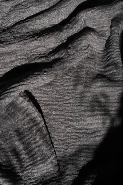 Темно Серая Ткань Текстуры Волнистый Текстиль Рябь Верхней Точки Зрения — стоковое фото