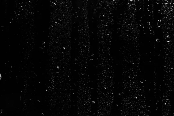 Water Drops Black Background Abstract Dew Water Droplets Window Glass — Stock Photo, Image