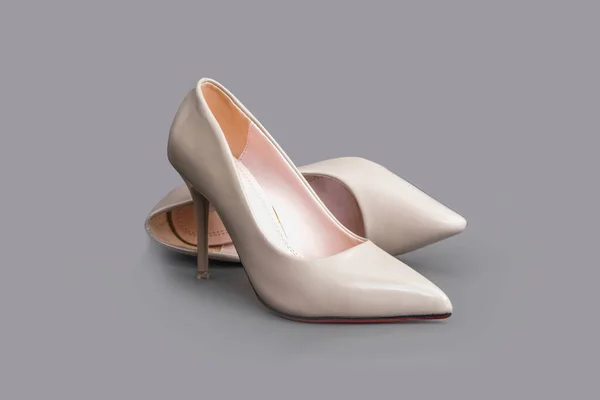 Stiletto Heels Shoes Catalogue Elegant High Heels Grey Background Attractive — Stock Photo, Image