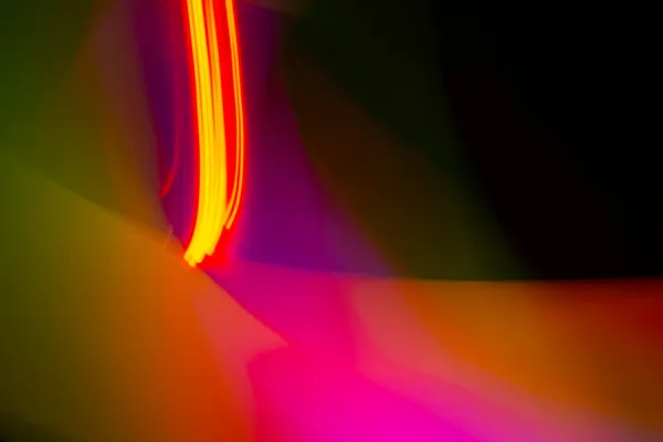 Neon Licht Beweging Zwart Kleurrijke Abstracte Lichte Achtergrond Stralend Licht — Stockfoto