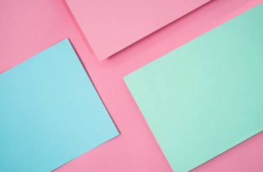 Renkli, soyut, kağıt kaplama arka plan. Pastel renkte 3 boyutlu arkaplan. Pankart, duvar kağıdı, arkaplan vs. için yaratıcı doku dekorasyonunun boş alanı.