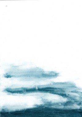 Derin okyanusun soyut tablosu. Tasarım arka planı için detaylarla suluboya resim dokusu. Duvar kağıdı tasarımları, tebrik kartları, posterler, kartvizitler vesaire olarak kullanılır..