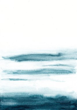 Derin okyanusun soyut tablosu. Tasarım arka planı için detaylarla suluboya resim dokusu. Duvar kağıdı tasarımları, tebrik kartları, posterler, kartvizitler vesaire olarak kullanılır..