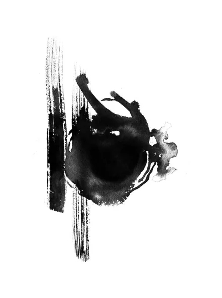 Abstracte Zwarte Inkt Strepen Voor Foto Overlay Grafisch Ontwerp Elementen — Stockfoto