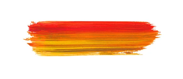 Κόκκινες Και Πορτοκαλί Γρατσουνιές Πινέλο Χρώμα Απομονωμένο Φόντο Αφηρημένη Απεικόνιση — Φωτογραφία Αρχείου