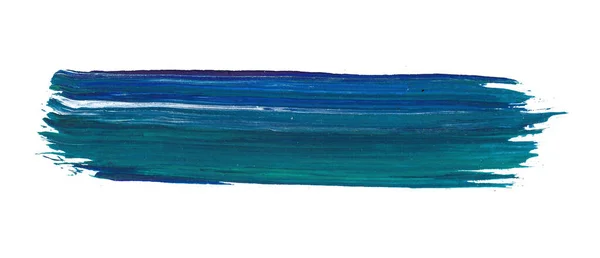 隔離された背景にペイントブラシの傷 抽象絵の具ベクトル図青グラデーション — ストック写真