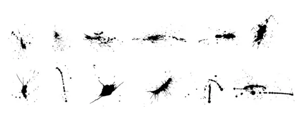 Коллекция Черных Чернил Элементов Графического Дизайна Абстрактный Чернильный Штрих Брызги — стоковое фото