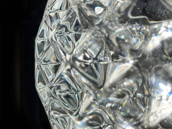 輝きと豪華さを表現したクリスタルテクスチャのクローズアップ 創造的なデザインのためのダイヤモンド装飾のクローズアップビュー — ストック写真