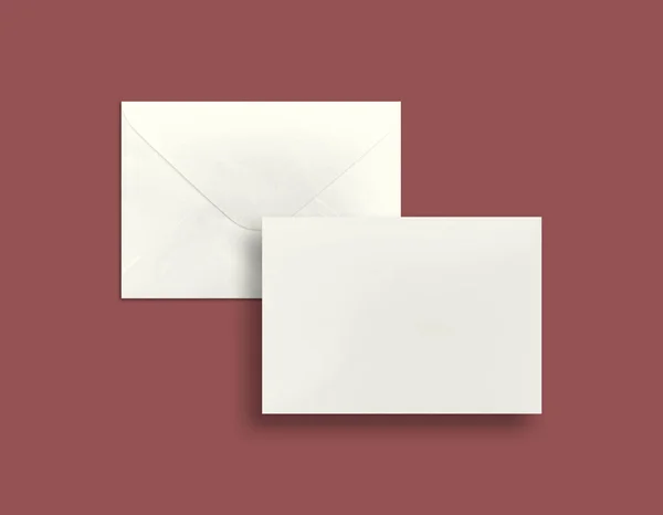 Envelope Branco Para Design Mockup — Fotografia de Stock