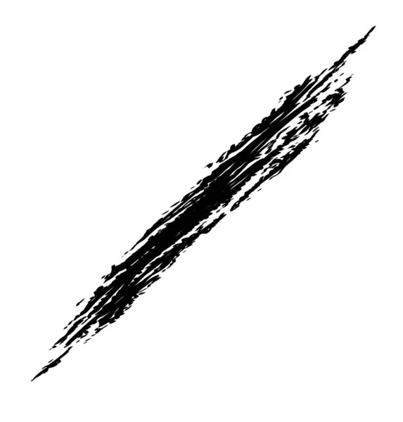 Single Thin Rough Brush Stroke Black Abstract Smudged Paintbrush Bar — Stock Photo, Image
