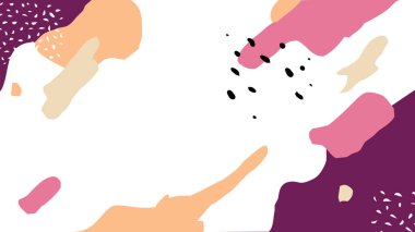 Doğal renk bileşiminde soyut arkaplan. Mercan ve memphis elementleriyle soyut bir yaratıcılık geçmişi var. Sosyal medya, duvar kağıdı, poster, kart tasarımı ve daha fazlası için vektör tasarım şablonları