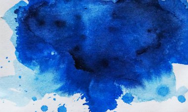 Arka plan ve duvar kağıtları için çok güzel ve estetik mavi soyut bir suluboya resim.