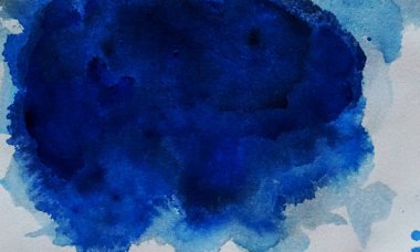 Arka plan ve duvar kağıtları için çok güzel ve estetik mavi soyut bir suluboya resim.