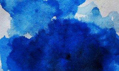Arka plan ve duvar kağıtları için çok güzel ve estetik mavi soyut bir suluboya resim.