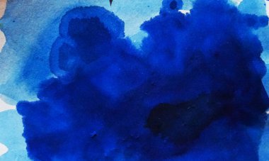 Arka plan ve duvar kağıtları için çok güzel ve estetik mavi soyut bir suluboya resim.