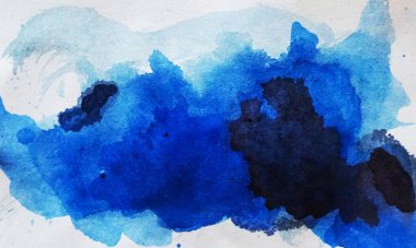 Arka plan ve duvar kağıtları için çok güzel ve estetik mavi soyut bir suluboya resim.