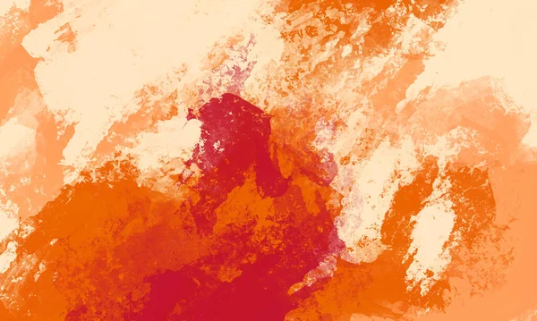 Абстрактний Живопис Полотні Текстурою Штриху Пензлем Червоний Помаранчевий Живопис Фону — стокове фото