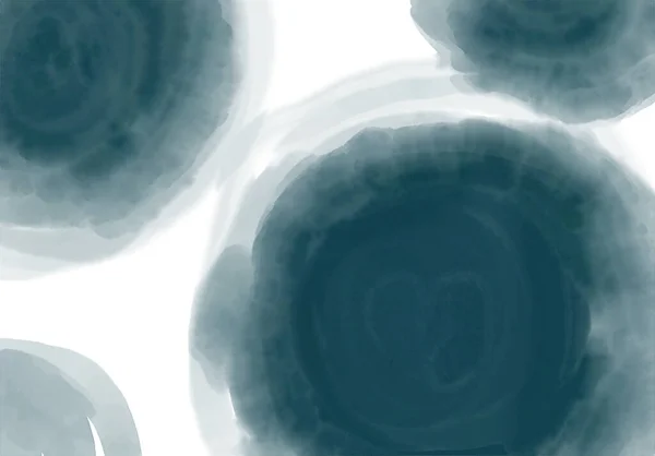 Ilustración Acuarela Círculo Negro Aislado Blanco Elemento Diseño Simple Textura — Foto de Stock