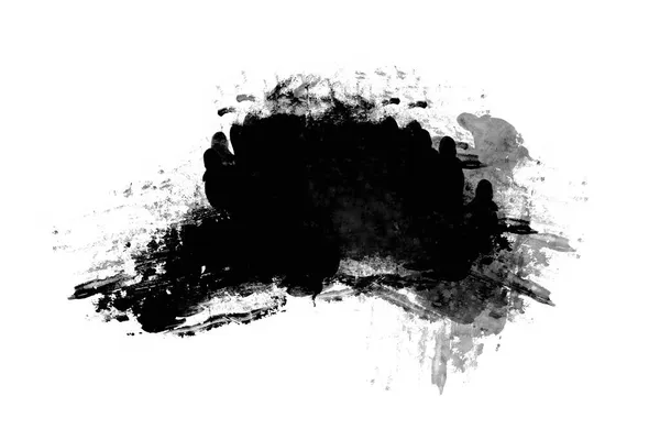 Collection Abstract Ink Stroke Ink Splash Grunge Design Elements Black — Stock Photo, Image