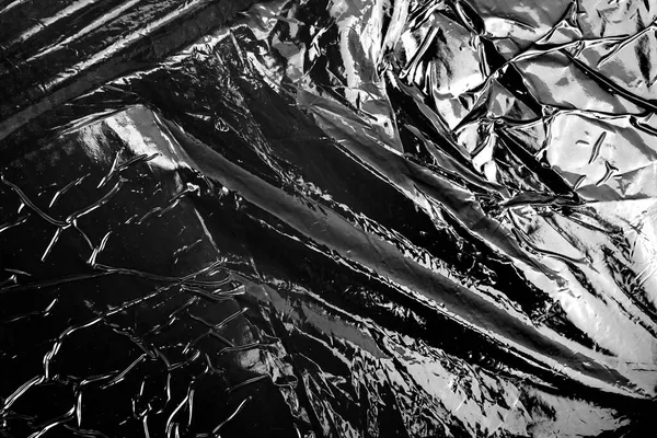 Eine Transparente Stretch Plastikfolie Auf Schwarzem Hintergrund Realistische Folientextur Für — Stockfoto