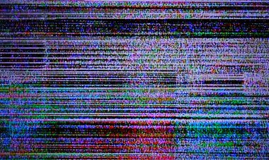 Arızalı sanat tarama hattı arka planı. Eski teknoloji konsepti için TV tarama hattı monitörü. Estetik tasarım için eski hasarlı izleme hattı noktaları.