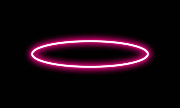 Розовый Неоновый Свет Неон Длинными Линиями Образующими Круг — стоковое фото