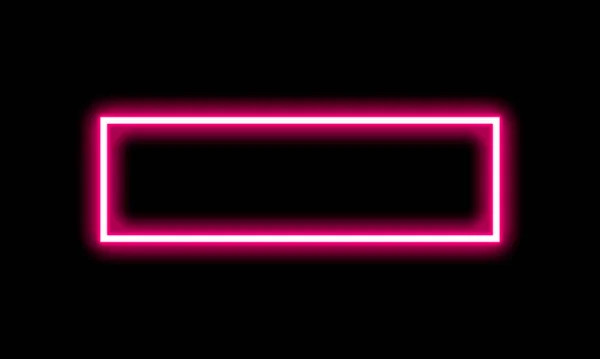 Розовый Неоновый Свет Неон Длинными Линиями Образующими Площадь — стоковое фото