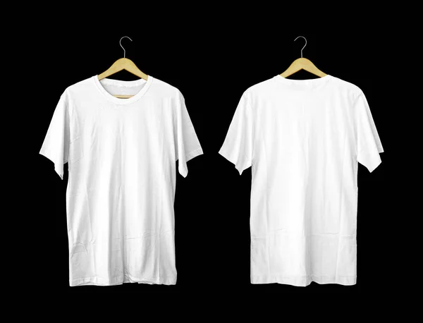 Kurzärmelige Weiße Shirts Für Attrappen Schlichtes Shirt Mit Schwarzem Hintergrund — Stockfoto