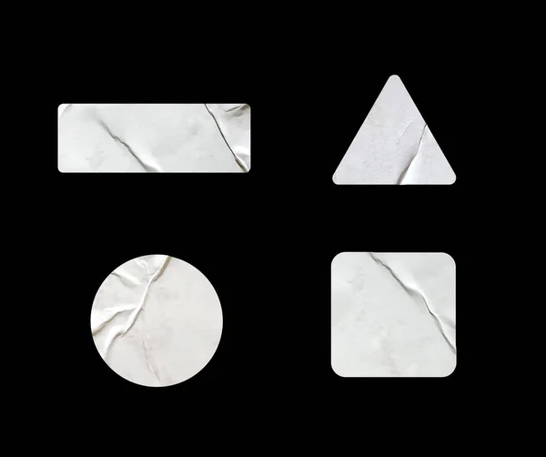 Uma Variedade Formas Adesivas Coladas Branco Para Maquetes Design — Fotografia de Stock